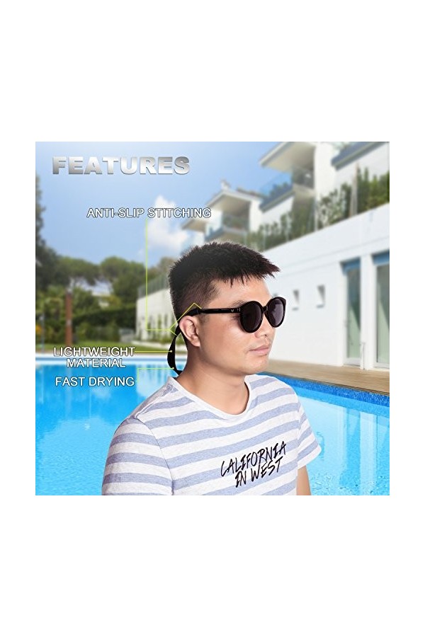 Hifot Lunettes de Soleil Sangle 3 Style, Flottante Chaînes et Cordons à Lunettes, Rapide sèche Lunettes néoprène Cordon