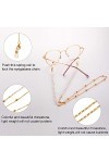 6 Pièces Chaînes de Lunettes Femme Sangle de Lunettes avec Anneau en Caoutchouc Style Elégant 