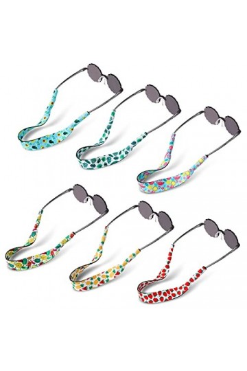 Hifot 6 pièces Cordon Lunettes Sangle Enfant, Néoprène Chaînes et Cordons à Lunettes Flottante Lanières de Lunette spour Lune