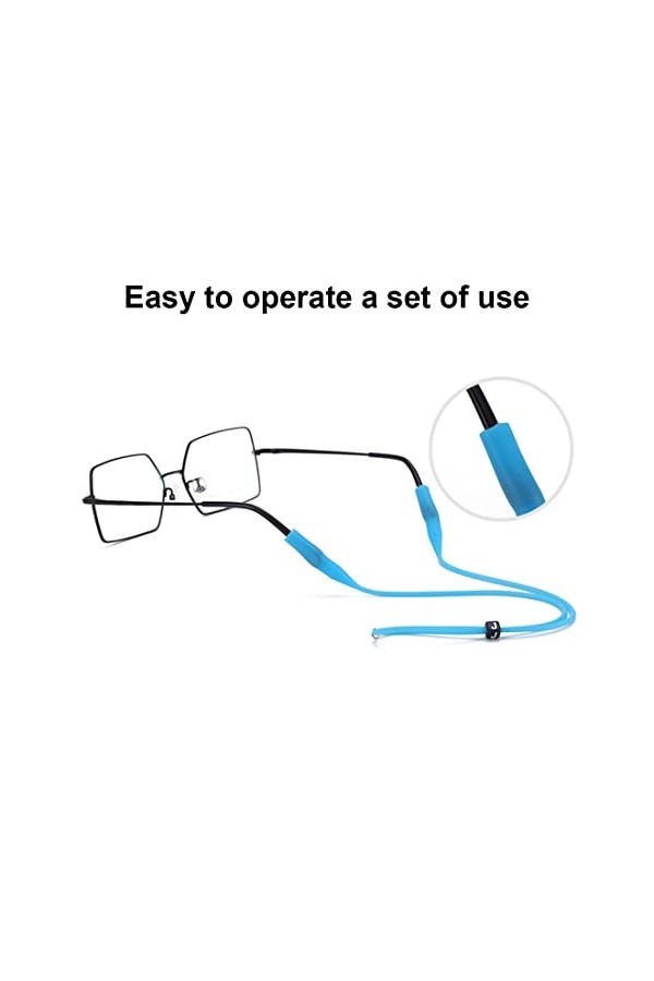 Clyhon 5PCS Cordon Lunettes Sports Homme Femme, Lunettes Flottant Réglables Longe Cordon, Sangle Lunette Sûreté Antidérapant 