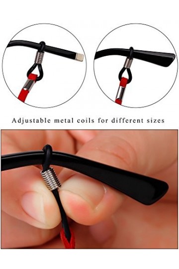 Chaîne de Lunettes 4 Pièces cordons à lunettes Réglable Cordon de sangle de lunettes Pour Pour Lunettes de Soleil et Sport