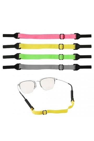 BOXOB 4pcs Sangles de Lunettes Réglables, Sangle de Lunetxtes de Soleil en Silicone Universelle pour Lunettes de Soleil Acces