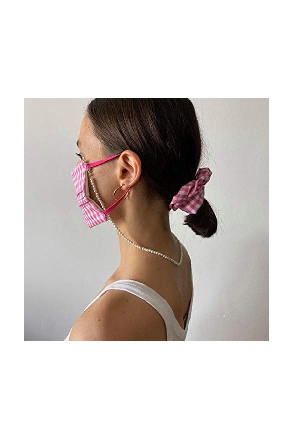 TseenYi Cordon de masque multifonctionnel avec chaîne de perles pour masque de visage - Accessoire détachable - Pour femmes e