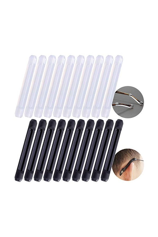 NATEE 20 pcs Monture de Lunettes de Protection, anti-dérapante en Silicone, Crochets Boucles doreilles Flexible et Confortab