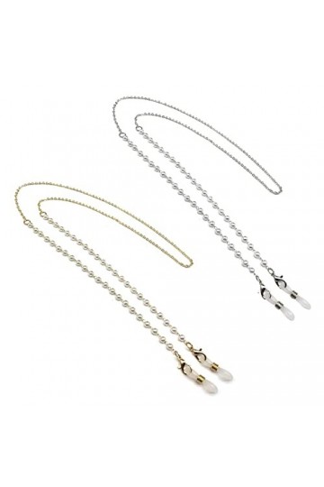 Lot de 2 chaînes de lunettes pour femmes, chaîne de lunettes, chaîne de lunettes antidérapantes, sangle