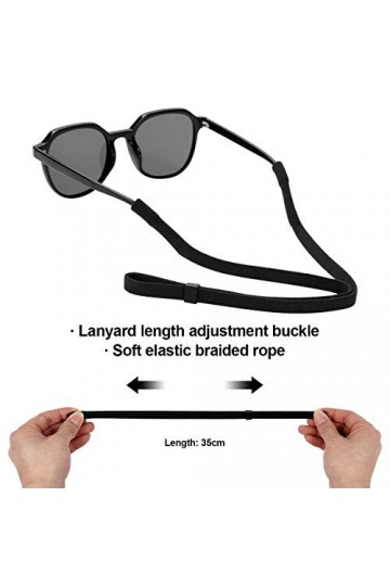 Ryaco 6 PCS Nylon Porte-lunettes Sangles Cordons avec 1 x Chiffon de Nettoyage en Microfibre, Cordons de Lunettes de Sport An