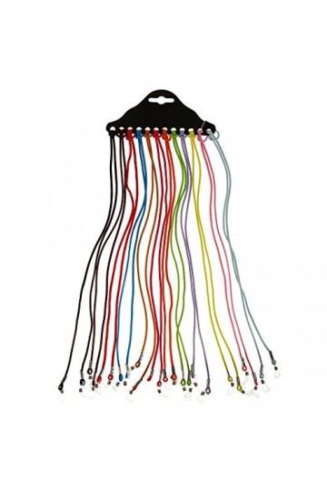 Lot de 12 cordons élastiques en néoprène pour lunettes de soleil, lunettes de lecture, 64 cm Multicolore