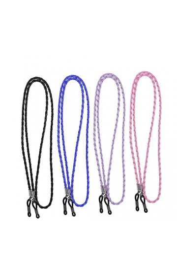 DOITOOL 4Pcs Violet Lanière Lunettes De Soleil Noir Violet Lunettes De Soleil Visage Couverture Chaîne Cordon Tressé Chaîne D