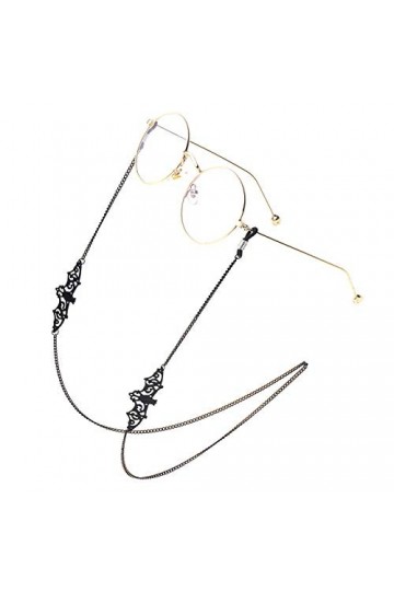 Yumech Lunettes Chaîne Perlée Creux-Out Bat Lunettes Chaîne En Métal Lunettes De Retenue De Lunettes Titulaire Bracelet Cordo