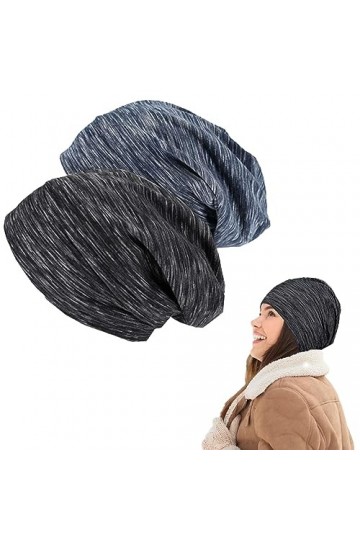 2 Pack Thin Été Cap Skullcap, Bonnet Homme Femme Léger Fin Slouch Jersey Beanie Hat, hip-hop style Bonnet souple pour homme e