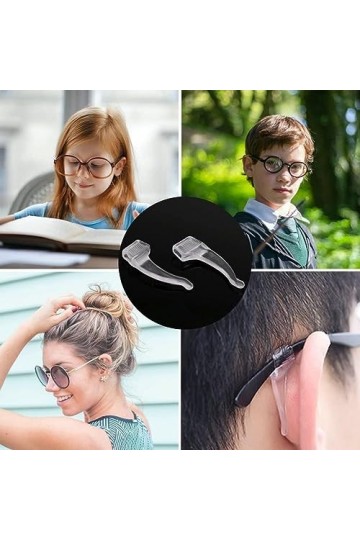 USTNIR 20 Paires de Coussinets Antidérapants, Crochets Doreille Lunettes en Silicone Crochets Anti-dérapant pour Cadre de Lu