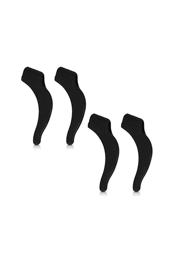 kwmobile Crochets doreille lunettes - Set 4x crochet doreille XL antidérapant en silicone - Sangle pour lunettes noir