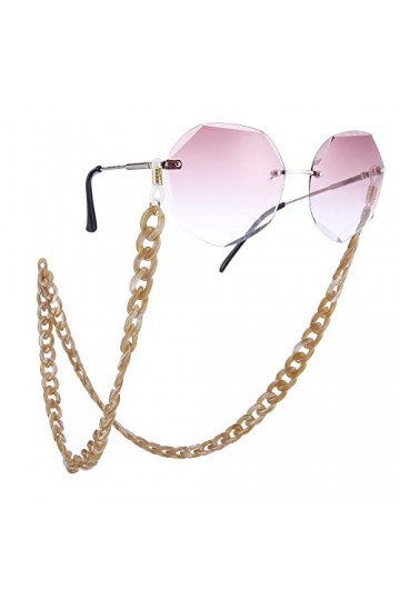 EUEAVAN Chaîne de masque facial tendance en acrylique multifonction pour femme café , café, M