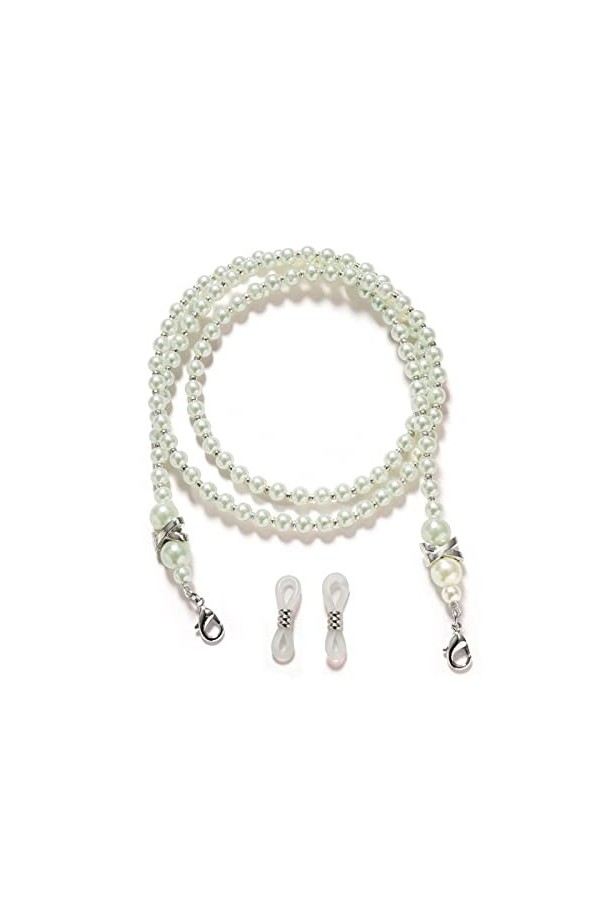 Swetopq Cordon de lunettes de lecture pour femme - Chaîne de lunettes à perles - Cordon de lunettes - Support de cordon de lu