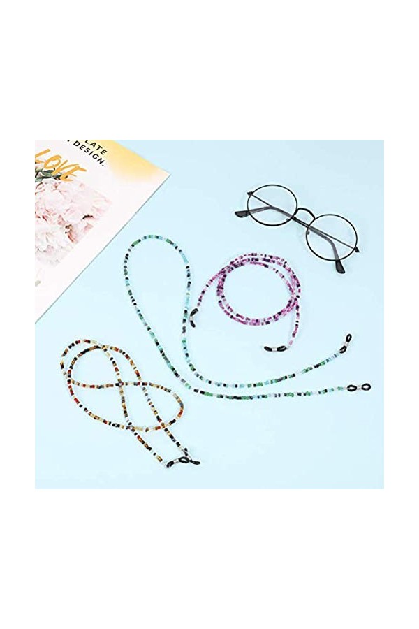 Chaîne Lunettes Masque, 10 * 10 * 1 Lunettes Perlées Chaîne Lunettes Porte-Chaîne Perlé Lunettes Cordon Anti-dérapant Lunette