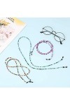 Chaîne Lunettes Masque, 10 * 10 * 1 Lunettes Perlées Chaîne Lunettes Porte-Chaîne Perlé Lunettes Cordon Anti-dérapant Lunette