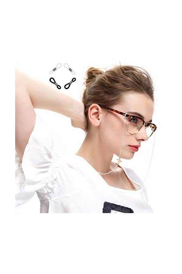 Jixin4you Cordon Chaîne Attache pour Lunettes Retenue Blanc