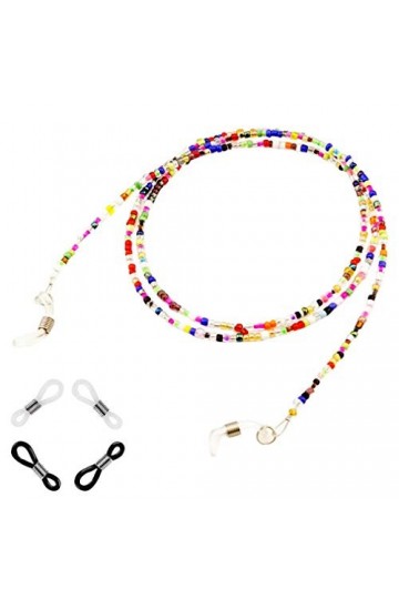 VPbao Antidérapante Chaîne de Lunettes Perle Artificielle Multicolore