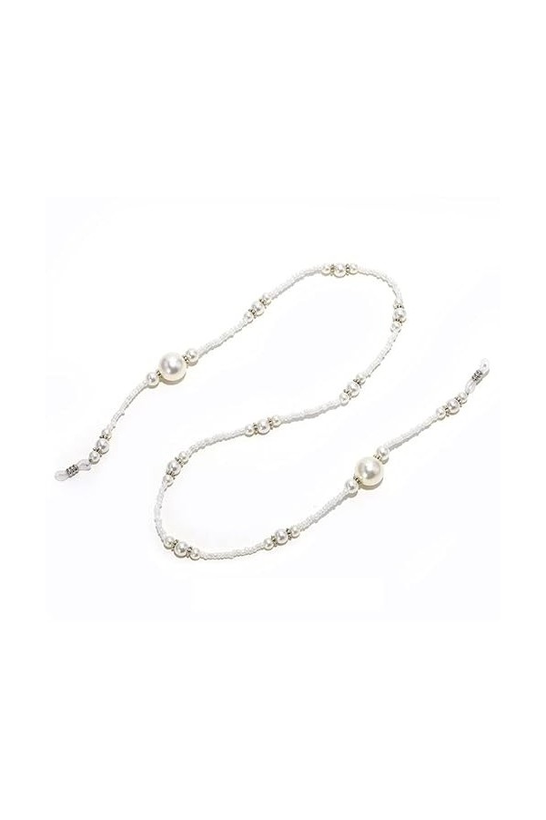 XTYPE Chaînes sangle de lunettes pour femmes crochets doreilles antidérapants en perles et silicone élégants sangles de lune