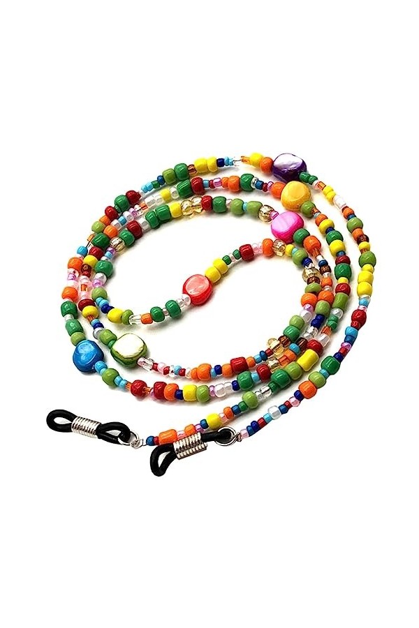 FOMIYES Style Perles De Riz Teintes En Coquillages Lunettes Perlées Corde Chaîne De Lunettes Lanière Colorée Pour Lunettes Ch