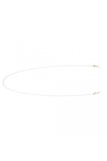 Ozgkee Chaîne de Lunettes Perle Simulée Métal Perlé Moufle Anti-perte de Bouche Chaînes Décoratives