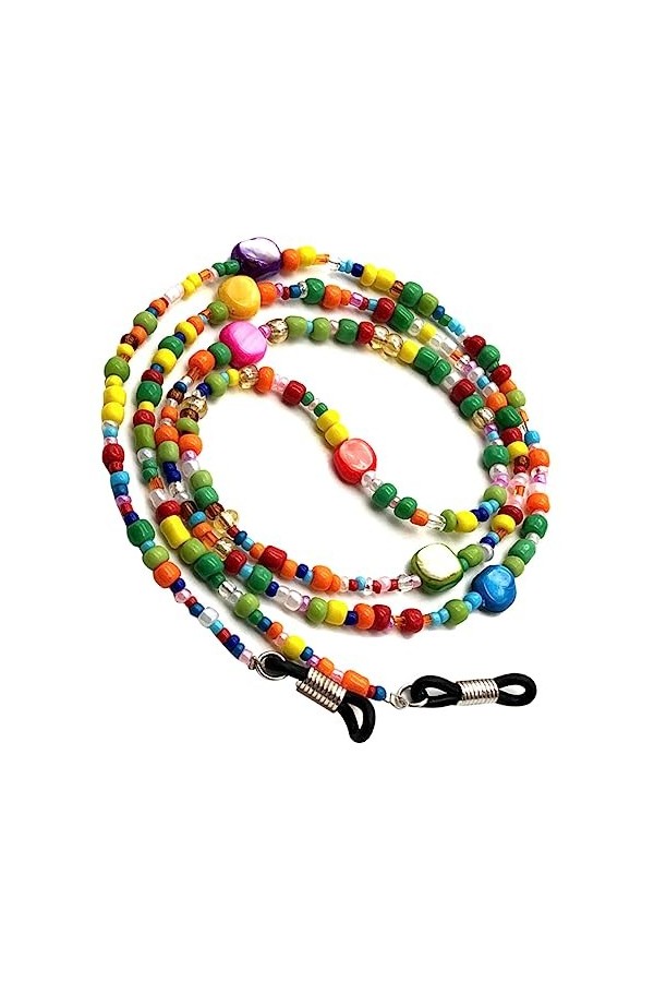Outanaya Lanière Perlée Perles De Riz Teintes En Coquille De Style Lunettes Perlées Corde Chaîne De Lunettes Lunettes Colorée