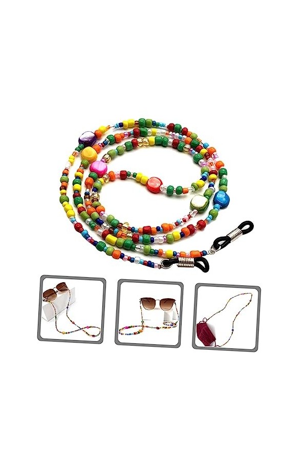 Outanaya Lanière Perlée Perles De Riz Teintes En Coquille De Style Lunettes Perlées Corde Chaîne De Lunettes Lunettes Colorée