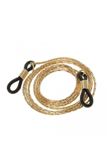 Tiuimk Chaîne de lunettes délicate et magnifique en cuivre - Poignées réglables en caoutchouc - Couleur or clair, Comme indiq