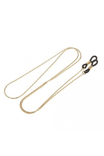 Tiuimk Chaîne de lunettes délicate et magnifique en cuivre - Poignées réglables en caoutchouc - Couleur or clair, Comme indiq