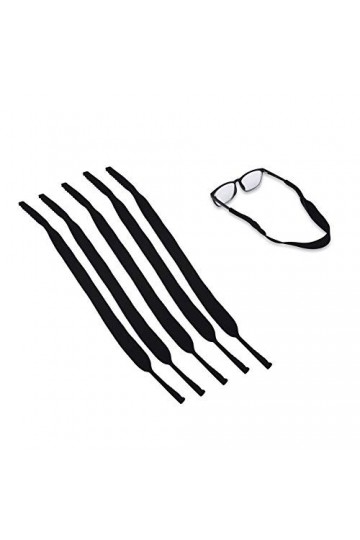 MAGT 5pcs Bracelet Pour Lunette Lunettes Élastique Noir Bracelet Sport Band for Lunettes de Soleil Sport Lunettes de sécurité