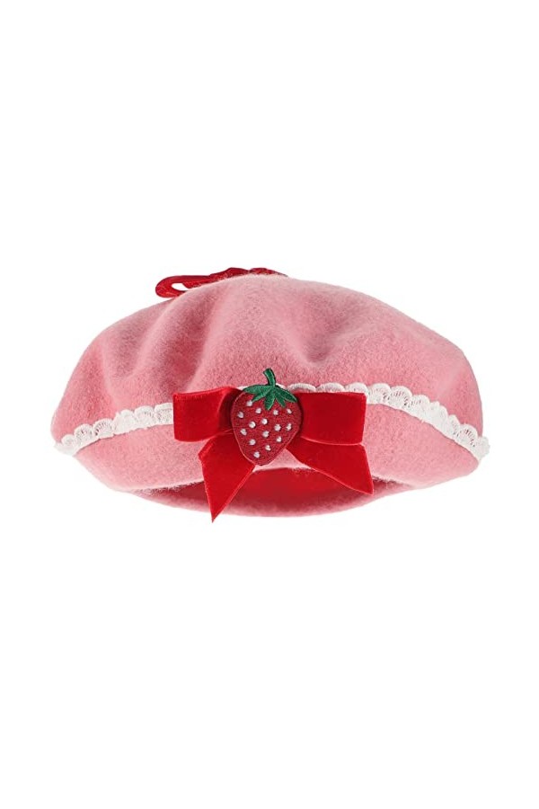 GALPADA Béret En Laine Pour Femme - Béret - Nœud à La Fraise - Bonn