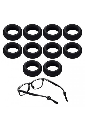 Lot de 5 paires de manchons de maintien antidérapants et confortables pour lunettes de soleil, lunettes de lecture, noir