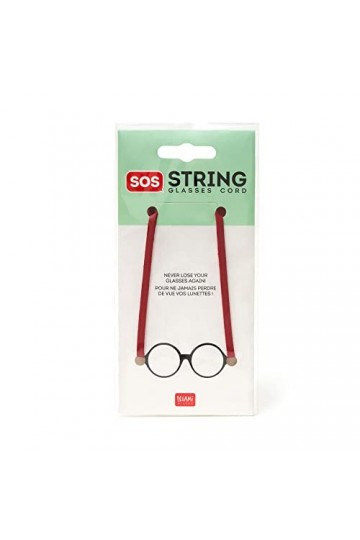 Legami - Cordon pour lunettes SOS String, L 68 cm, en Polyamide et Caoutchouc, Variante Rose, Passant antidérapant, adapté à 