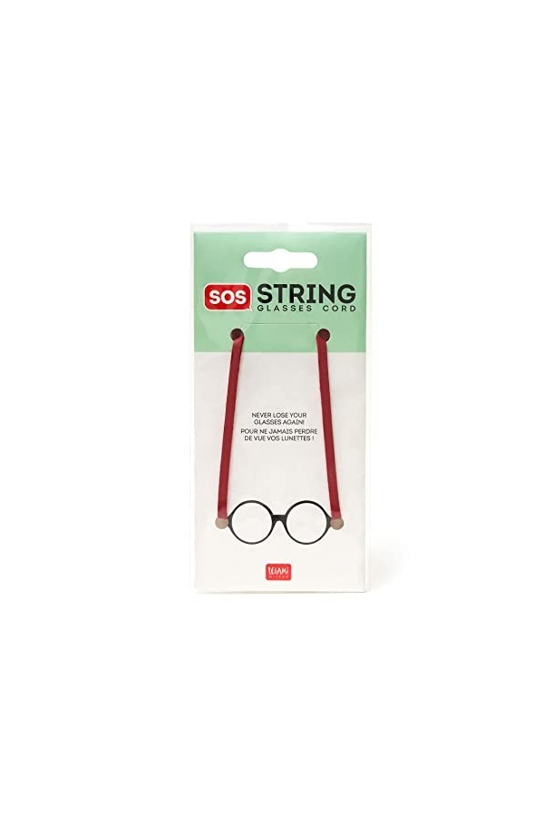 Legami - Cordon pour lunettes SOS String, L 68 cm, en Polyamide et Caoutchouc, Variante Rose, Passant antidérapant, adapté à 