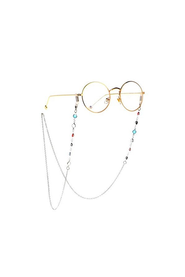 Uteruik 1 chaîne de lunettes pour femme - Cordon de lunettes de lecture - Cordon de fixation pour lunettes - Argenté