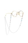 Uteruik 1 chaîne de lunettes pour femme - Cordon de lunettes de lecture - Cordon de fixation pour lunettes - Argenté