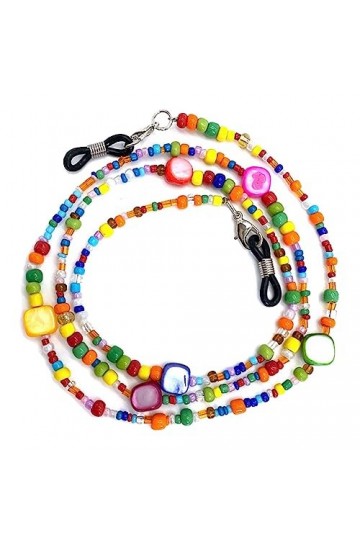 minkissy Perles De Riz Teintes En Coquillage De Style Lunettes Perlées Corde Chaîne De Lunettes Longes De Collier Colorées Po