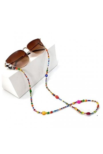 minkissy Perles De Riz Teintes En Coquillage De Style Lunettes Perlées Corde Chaîne De Lunettes Longes De Collier Colorées Po