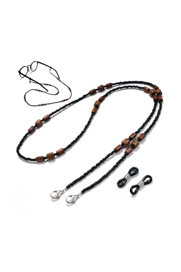 TOSSPER 1 Pc Chic Perles En Bois Perles Perles Chaîne Lunettes Lanière Lanière Lunettes Vue Cordon Suspendu Col Spectacles La