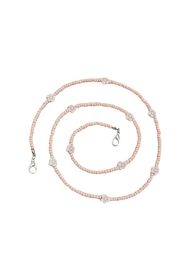 SOIMISS Perle De Riz Fleur Masque Femmes Lunettes Cou Longes Pour Badges DIdentification Porte-Collier Lanière Perlée Chaîne