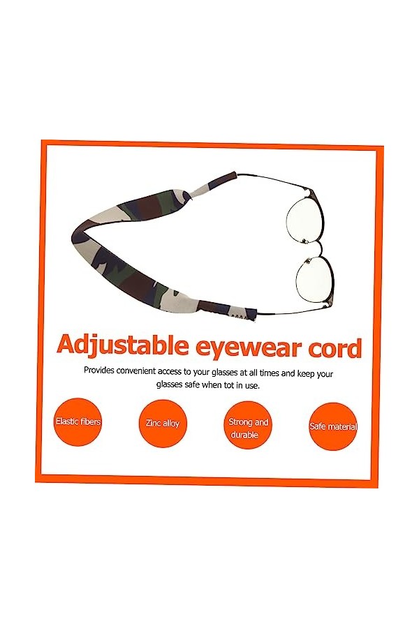 DOITOOL 2 Pièces Corde à Lunettes Camouflage Chaîne De Lanière De Lunettes En Lisant Lunettes De Soleil Sur Lunettes Cordon D