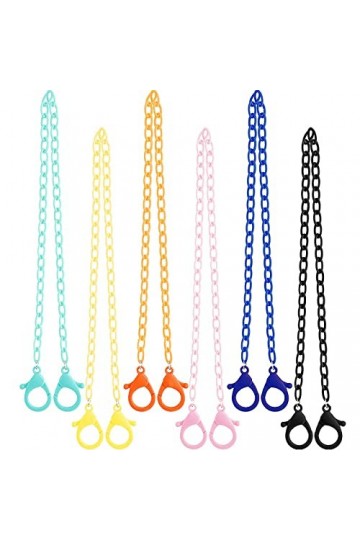 Yuehuamech 7 pièces lunettes de soleil chaîne masque visage acrylique chaîne lunettes de soleil lanière lunettes support sang