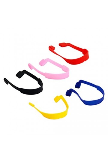 Mobestech 5Pcs Sangles De Lunettes Silicone Lunettes De Retenue Sport Anti-Dérapant Élastique Lunettes Lunettes De Soleil Sup