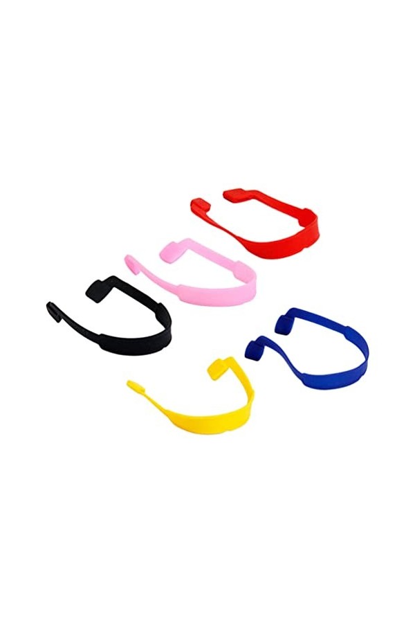 Mobestech 5Pcs Sangles De Lunettes Silicone Lunettes De Retenue Sport Anti-Dérapant Élastique Lunettes Lunettes De Soleil Sup