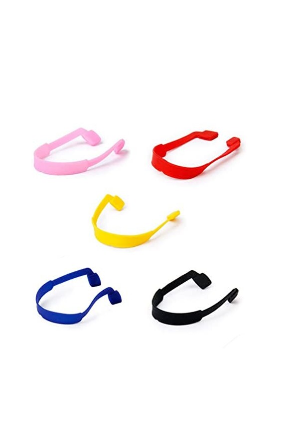 Mobestech 5Pcs Sangles De Lunettes Silicone Lunettes De Retenue Sport Anti-Dérapant Élastique Lunettes Lunettes De Soleil Sup