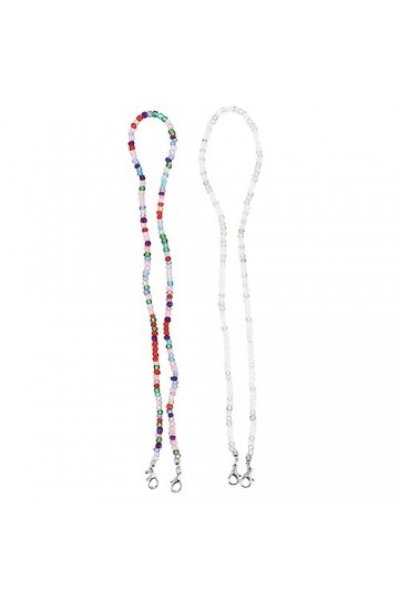 Angoily 2 Pièces Lunettes Masque Chaîne Réglable Lunettes Lanière Perlée Chaîne Masque Lunettes Sangle De Retenue Visage Lani