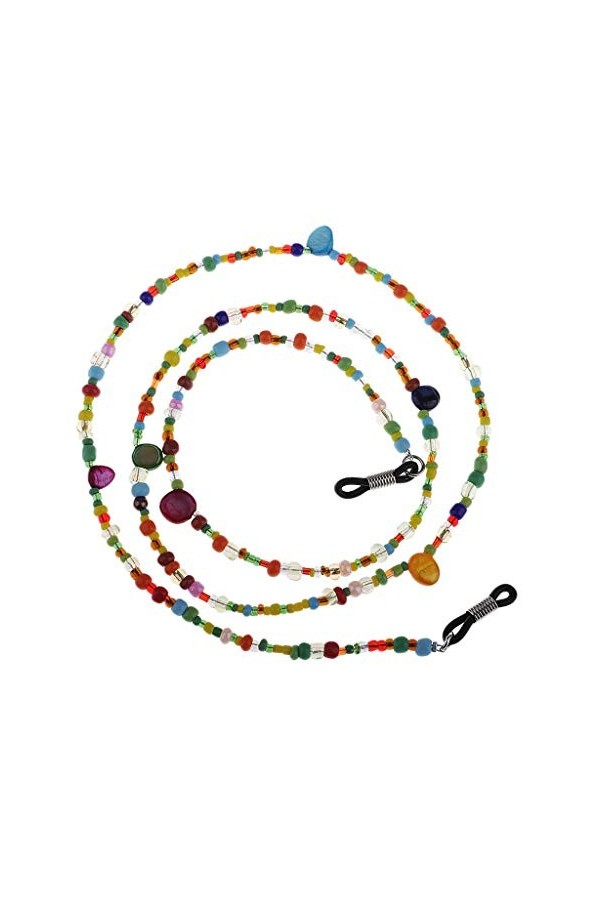 Inzopo Chaîne de lunettes multicolore pour femme 75 cm