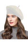 CheChury Femme Béret Chapeau dhiver Bonnet Béret Français Tricoté Chaud en Laine Casquettes Classique Automne Printemps Hive