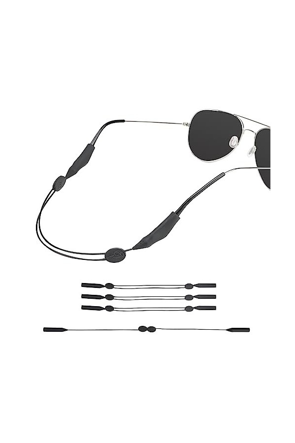 Cordons à Lunettes Silicone 4 Pièces Retenue de Lunettes Réglables Sangles de Lunettes Montures de Lunettes Antidérapantes Cr