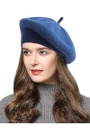 CheChury Femme Béret Chapeau dhiver Bonnet Béret Français Tricoté Chaud en Laine Casquettes Classique Automne Printemps Hive